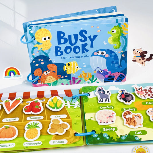 Montessori Busy Book for Kids - Interactive Learning Activity Book (Ages 3-6)