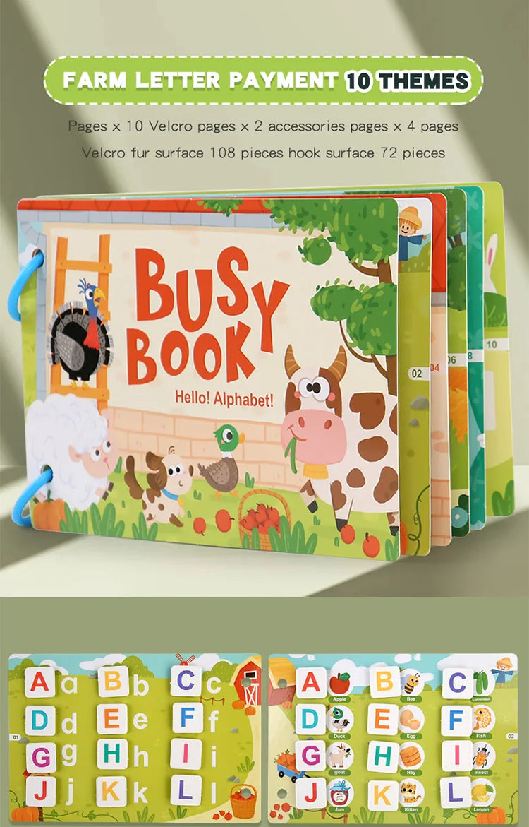 Montessori Busy Book for Kids - Interactive Learning Activity Book (Ages 3-6)